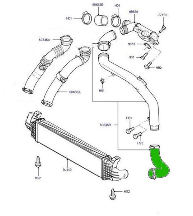 PRZEWÓD TURBO INTERCOOLERA FORD FOCUS MK2 FL 1.6 TDDI